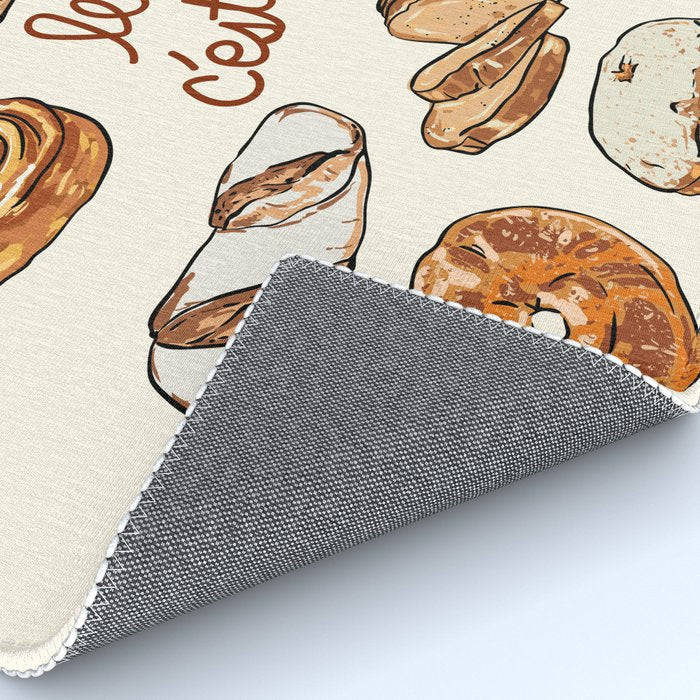 Le Pain Câest La Vie â Bread is Life French Bakery Illustration Rug Gallery Image 4