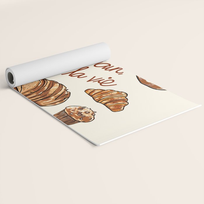 Le Pain Câest La Vie â Bread is Life French Bakery Illustration Yoga Mat Gallery Image 2