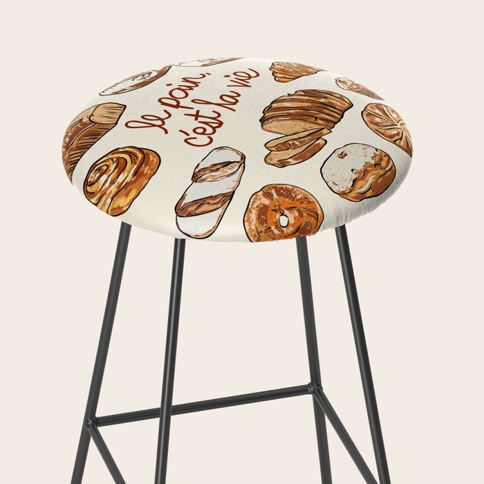 Le Pain Câest La Vie â Bread is Life French Bakery Illustration Stool Gallery Image 2