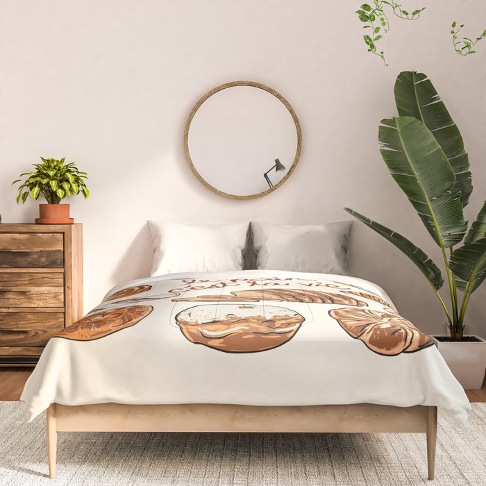 Le Pain Câest La Vie â Bread is Life French Bakery Illustration Comforter Gallery Image 3