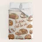 Le Pain Câest La Vie â Bread is Life French Bakery Illustration Comforter Gallery Image 6