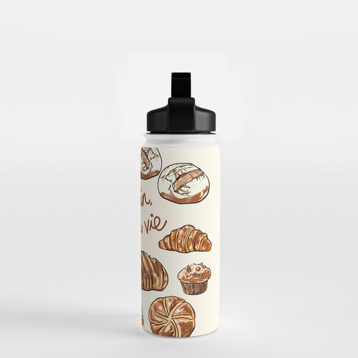 Le Pain Câest La Vie â Bread is Life French Bakery Illustration Water Bottle Gallery Image 2