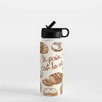 Le Pain Câest La Vie â Bread is Life French Bakery Illustration Water Bottle Gallery Image 1