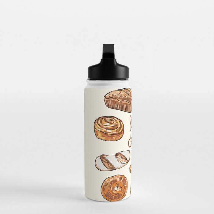Le Pain Câest La Vie â Bread is Life French Bakery Illustration Water Bottle Gallery Image 3
