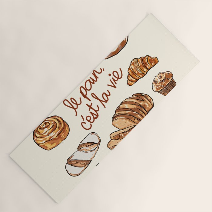 Le Pain Câest La Vie â Bread is Life French Bakery Illustration Yoga Mat Gallery Image 1