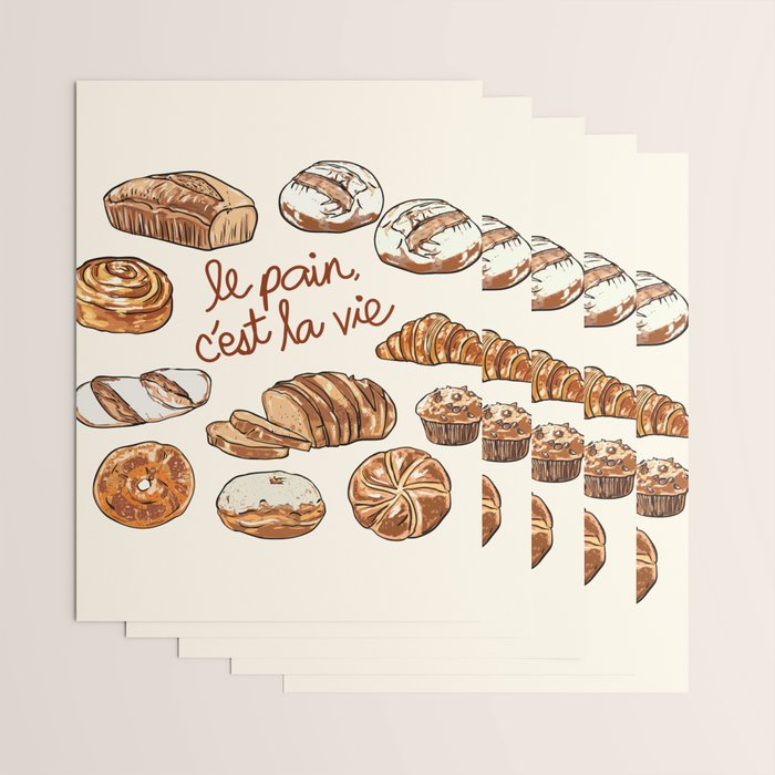 Le Pain Câest La Vie â Bread is Life French Bakery Illustration Wrapping Paper Gallery Image 3