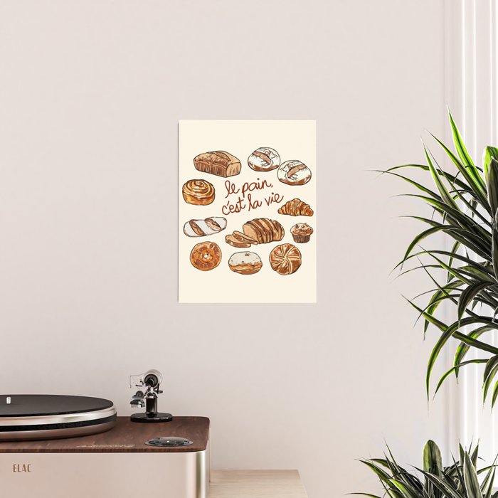 Le Pain Câest La Vie â Bread is Life French Bakery Illustration Poster Gallery Image 2