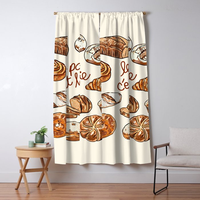 Le Pain Câest La Vie â Bread is Life French Bakery Illustration Window Curtain Gallery Image 5