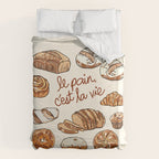 Le Pain Câest La Vie â Bread is Life French Bakery Illustration Duvet Cover Gallery Image 6