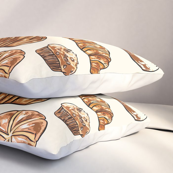 Le Pain Câest La Vie â Bread is Life French Bakery Illustration Pillow Sham Gallery Image 3