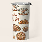 Le Pain Câest La Vie â Bread is Life French Bakery Illustration Travel Mug Gallery Image 2