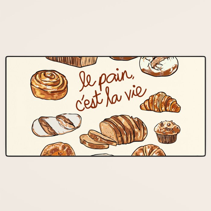 Le Pain Câest La Vie â Bread is Life French Bakery Illustration Desk Mat Gallery Image 3