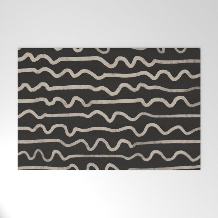 Noir: Mid Century Pattern Welcome Mat Gallery Image 1