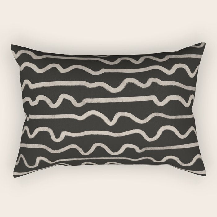 Noir: Mid Century Pattern Rectangular Pillow Gallery Image 2