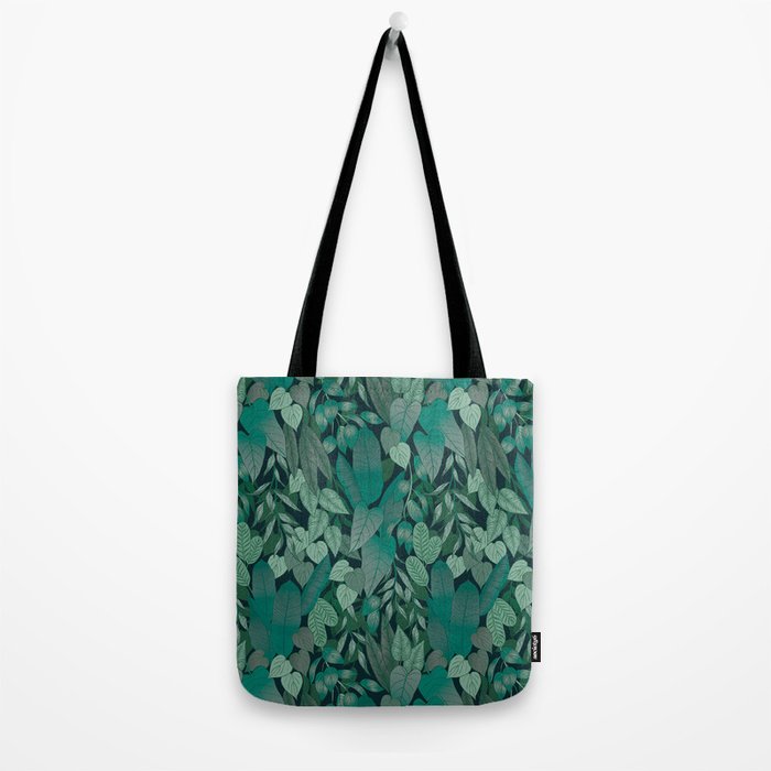 Tropical Jungle Garden Leaves {Jade} Tote Bag Gallery Image 2