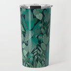 Tropical Jungle Garden Leaves {Jade} Travel Mug Gallery Image 1