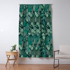 Tropical Jungle Garden Leaves {Jade} Window Curtain Gallery Image 5