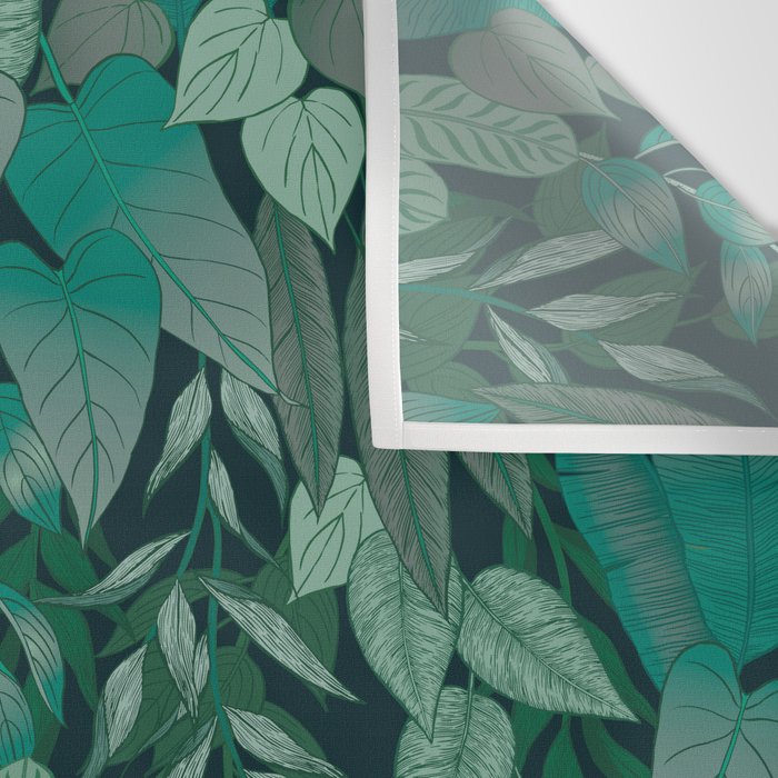 Tropical Jungle Garden Leaves {Jade} Wall Tapestry Gallery Image 3