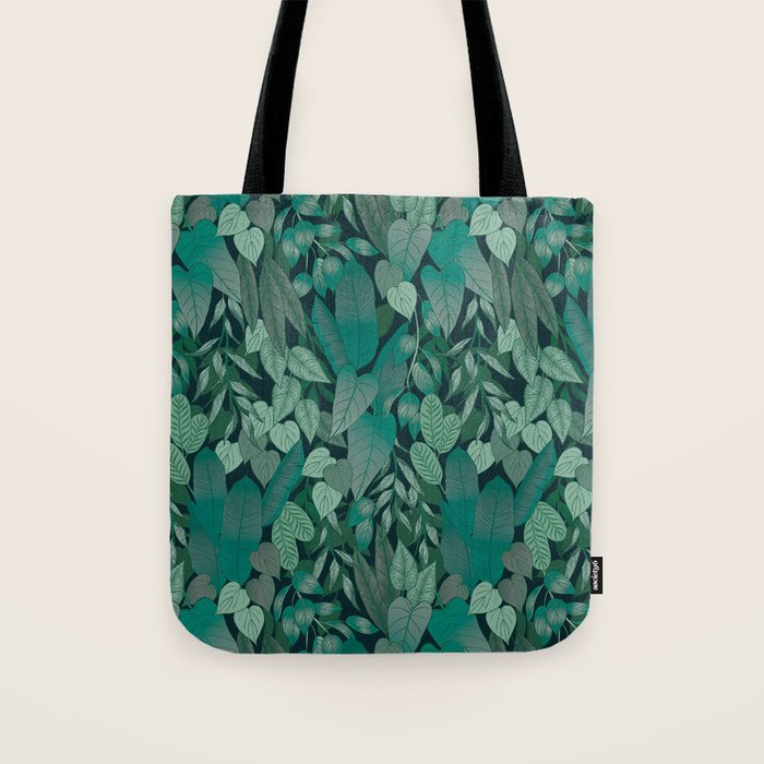 Tropical Jungle Garden Leaves {Jade} Tote Bag Gallery Image 1