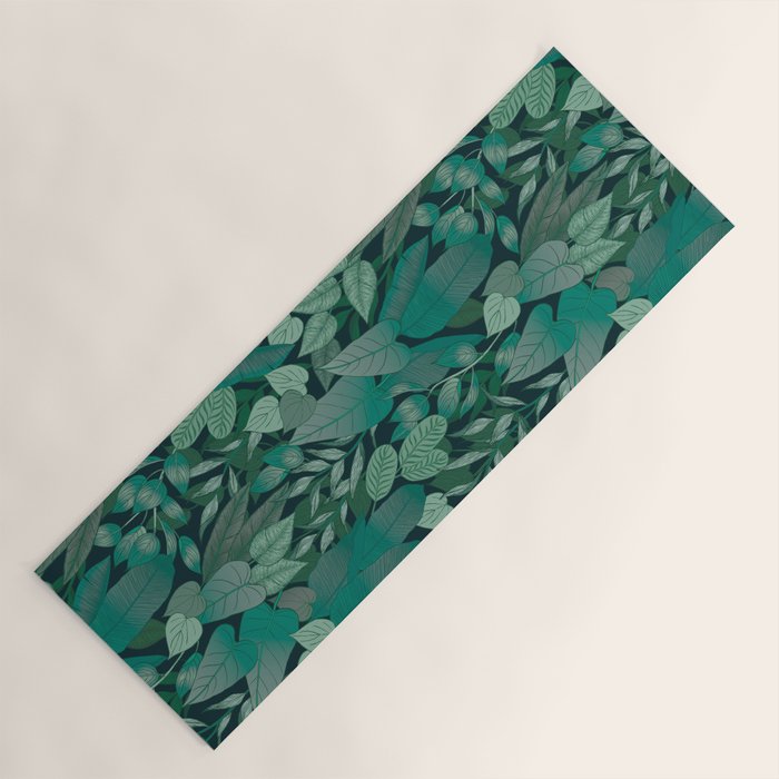 Tropical Jungle Garden Leaves {Jade} Yoga Mat Gallery Image 1