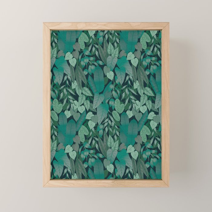 Tropical Jungle Garden Leaves {Jade} Mini Art Print Gallery Image 1