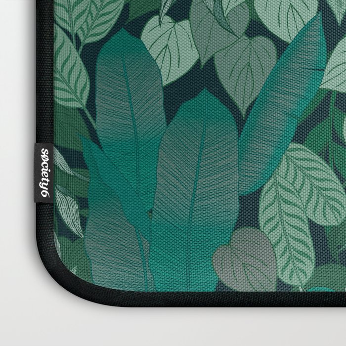 Tropical Jungle Garden Leaves {Jade} Laptop Sleeve Gallery Image 3