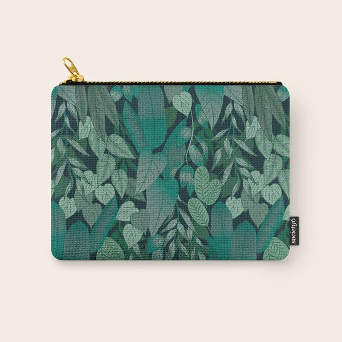 Tropical Jungle Garden Leaves {Jade} Carry All Pouch Gallery Image 1