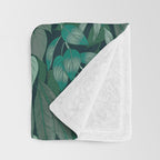 Tropical Jungle Garden Leaves {Jade} Throw Blanket Gallery Image 3