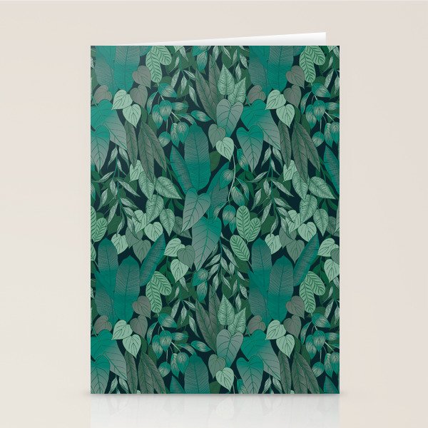Tropical Jungle Garden Leaves {Jade} Stationery Card Gallery Image 1