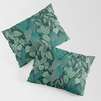 Tropical Jungle Garden Leaves {Jade} Pillow Sham Gallery Image 3