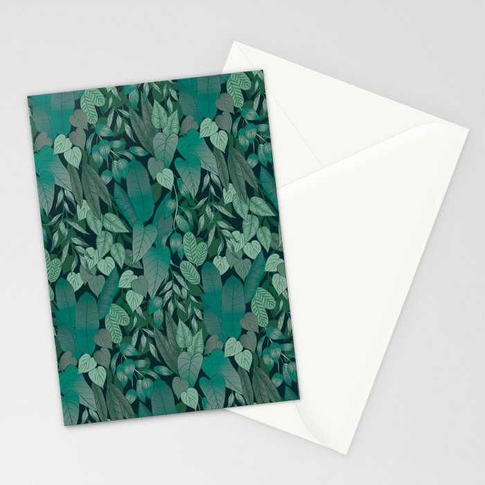 Tropical Jungle Garden Leaves {Jade} Stationery Card Gallery Image 2