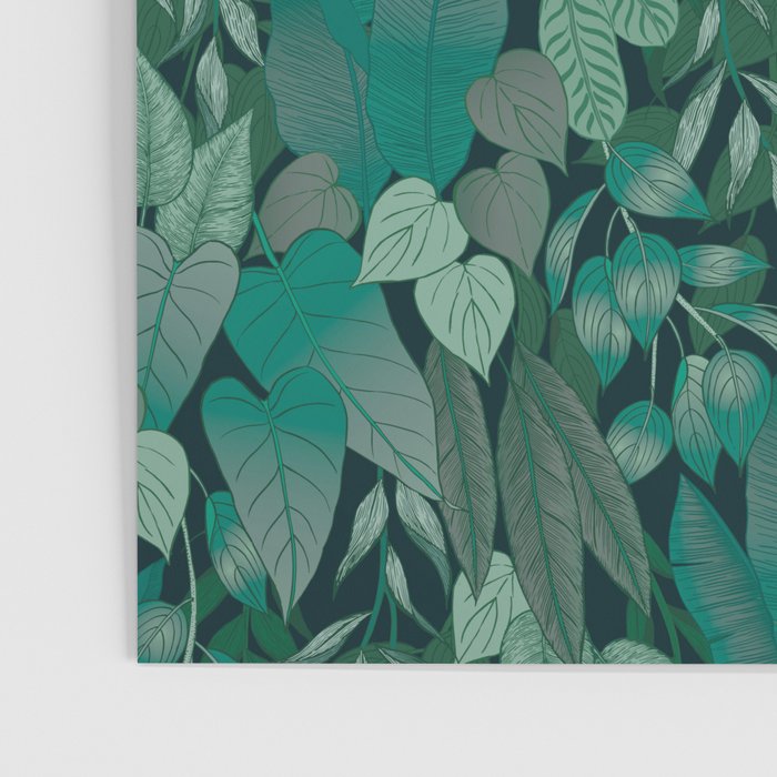 Tropical Jungle Garden Leaves {Jade} Poster Gallery Image 3
