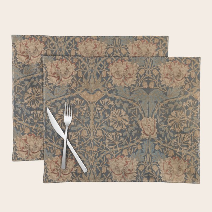 Honeysuckle by William Morris 1876 Antique Vintage Victorian Jugendstil Art Nouveau Retro Pattern Placemat Gallery Image 1