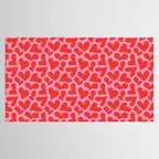Retro red love heart shape pattern Tablecloth Gallery Image 2
