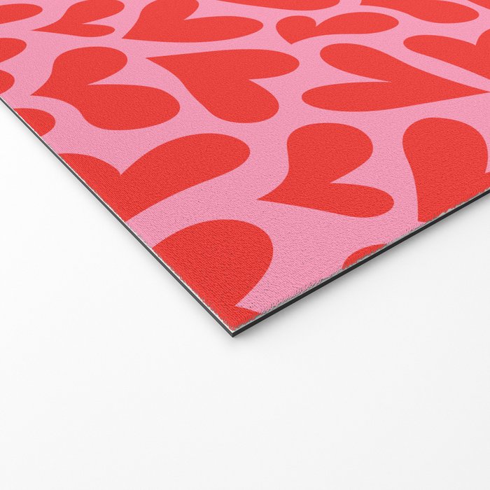 Retro red love heart shape pattern Welcome Mat Gallery Image 2