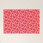 Retro red love heart shape pattern Welcome Mat Gallery Image 1