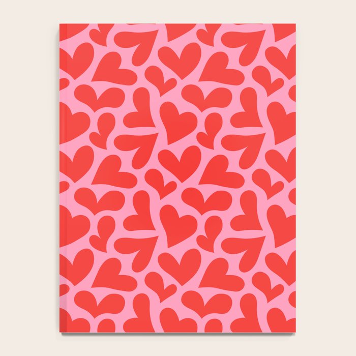 Retro red love heart shape pattern Notebook Gallery Image 4