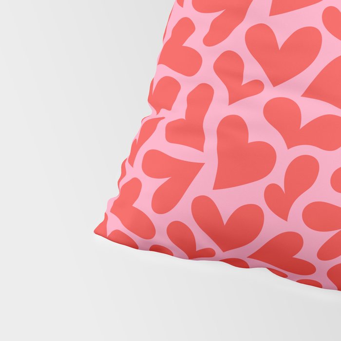 Retro red love heart shape pattern Pillow Sham Gallery Image 4