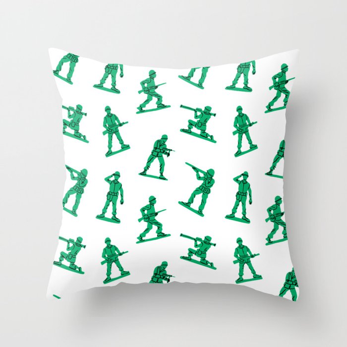 Retro toy soldier cartoon pattern Throw Pillow Gallery Image 6