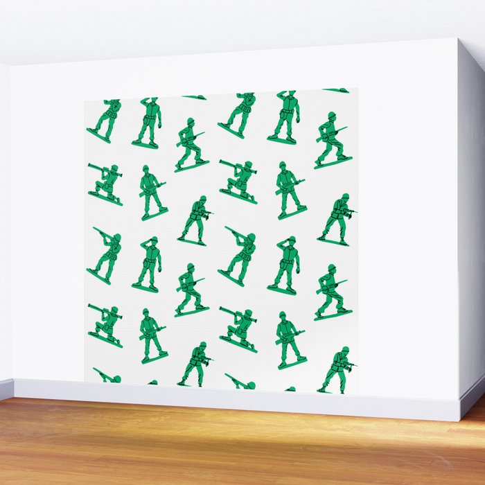 Retro toy soldier cartoon pattern Wall Mural Gallery Image 2
