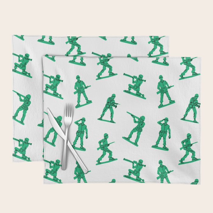 Retro toy soldier cartoon pattern Placemat Gallery Image 1