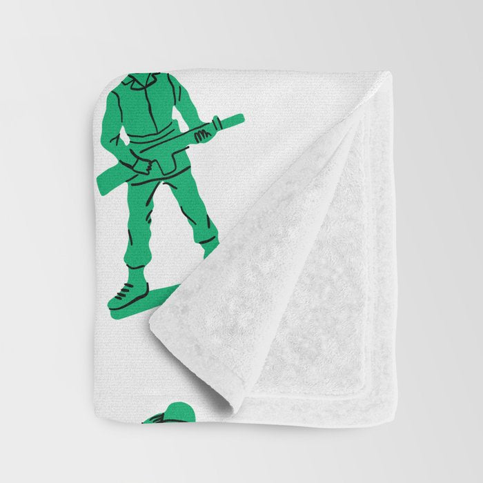 Retro toy soldier cartoon pattern Throw Blanket Gallery Image 3