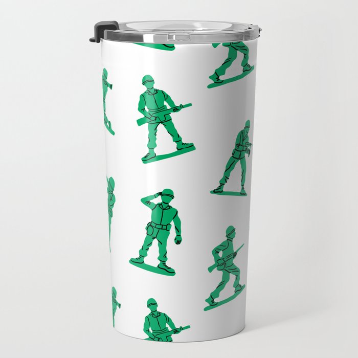 Retro toy soldier cartoon pattern Travel Mug Gallery Image 3