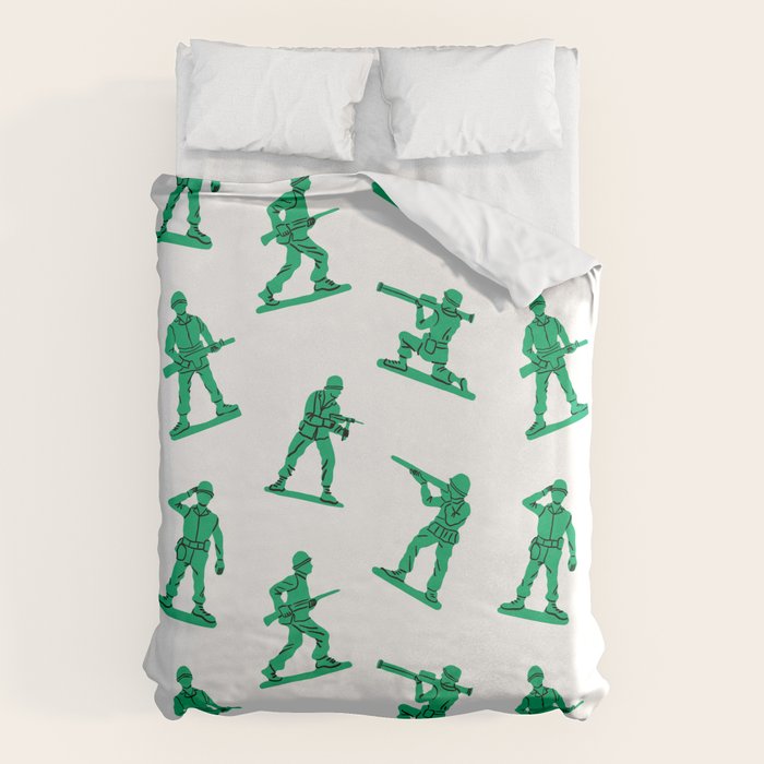 Retro toy soldier cartoon pattern Duvet Cover Gallery Image 6