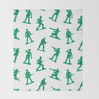 Retro toy soldier cartoon pattern Throw Blanket Gallery Image 2