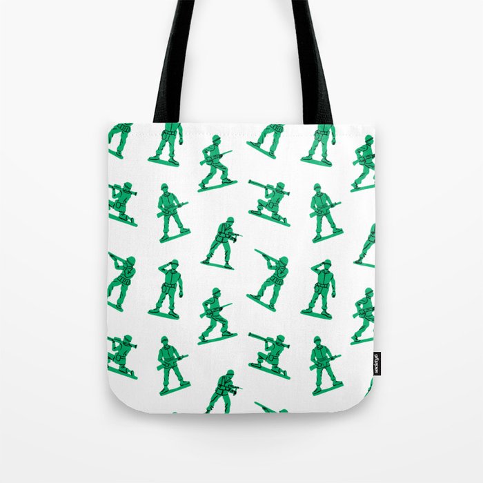 Retro toy soldier cartoon pattern Tote Bag Gallery Image 1