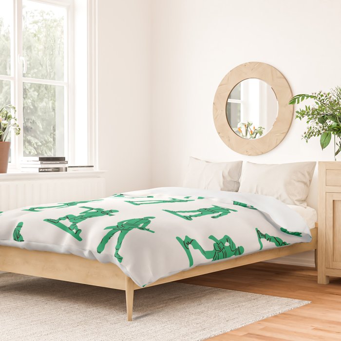 Retro toy soldier cartoon pattern Duvet Cover Gallery Image 2