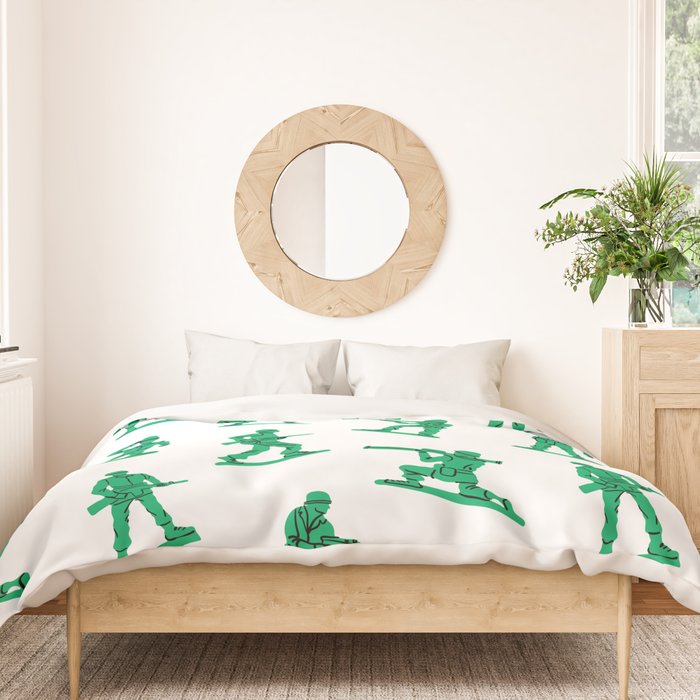 Retro toy soldier cartoon pattern Duvet Cover Gallery Image 3