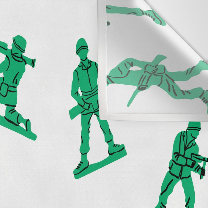 Retro toy soldier cartoon pattern Wall Tapestry Gallery Image 3