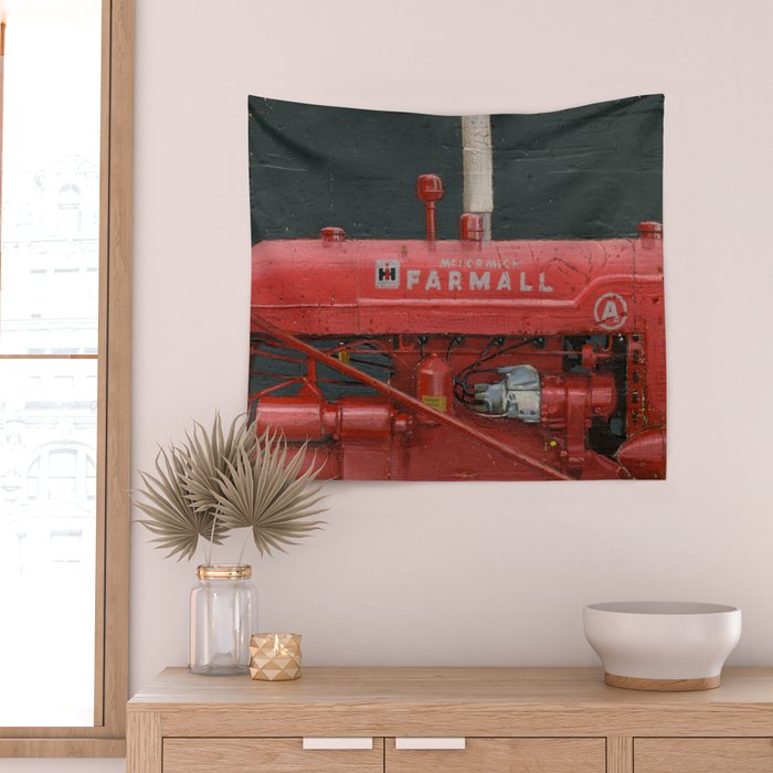 vintage IH farmall tractor series A Wall Tapestry Gallery Image 2